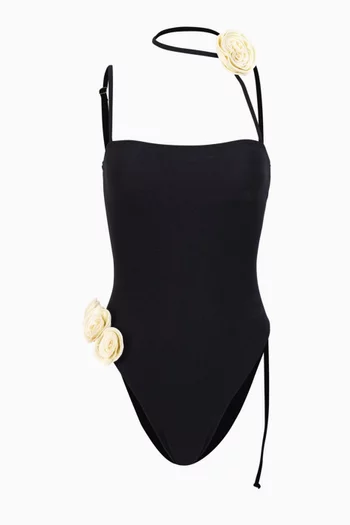 Rosette Choker One-piece Swimsuit