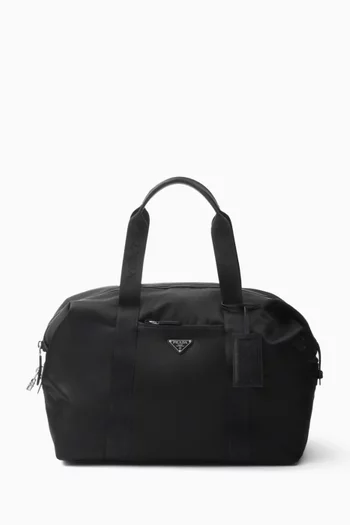 Duffle Bag in Re-Nylon & Saffiano Leather
