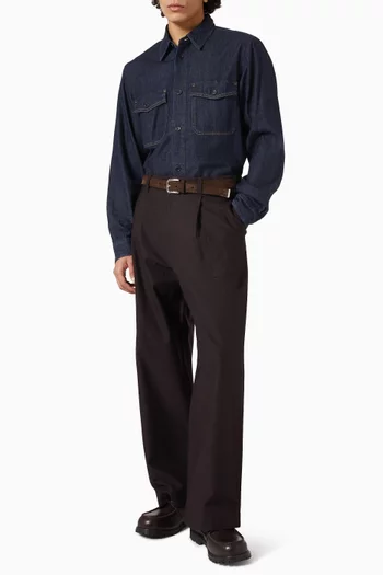 Wide-leg Pants in Cotton Twill