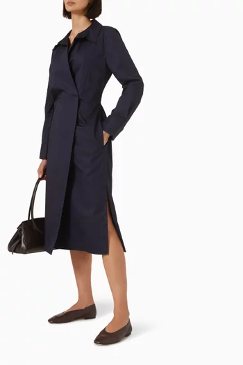 Double-breasted Midi Shirtdress in Cotton