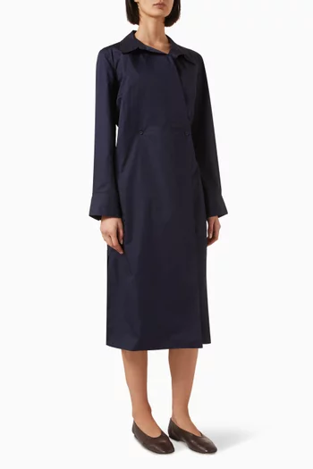 Double-breasted Midi Shirtdress in Cotton