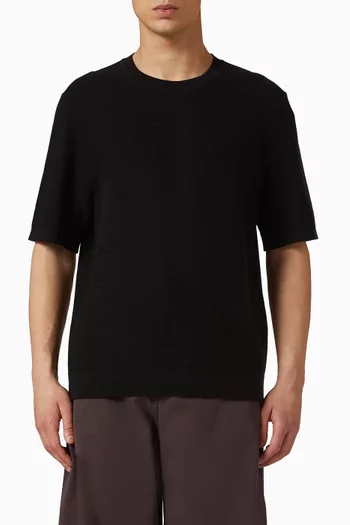 Textured T-shirt in Cotton-knit