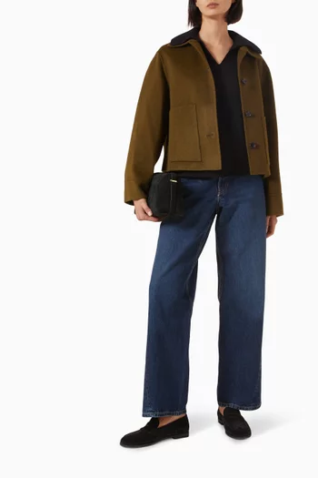 Boxy Jacket in Double-faced Wool Blend