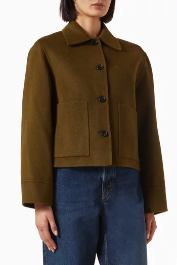 Boxy Jacket in Double-faced Wool Blend