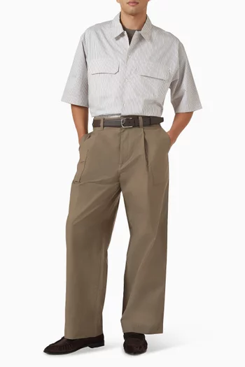Wide-leg Pants in Cotton Twill