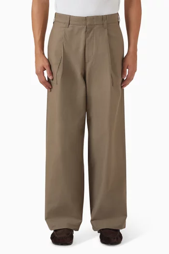 Wide-leg Pants in Cotton Twill