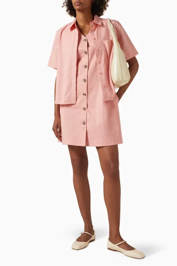 Buttoned Mini Dress in Pima Cotton