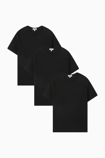 Crew Neck T-shirt in Cotton, Set of 3