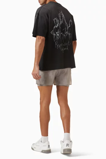 Hand-drawn Thoroughbred Horse T-shirt in Cotton