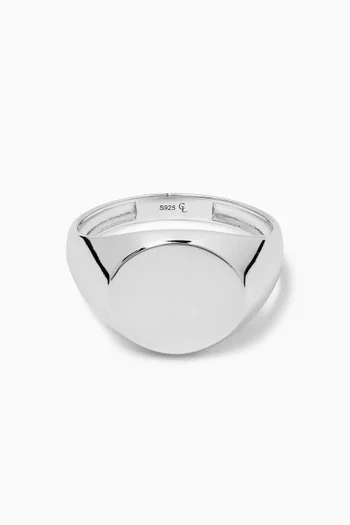Classic Round Signet Ring in Sterling Silver