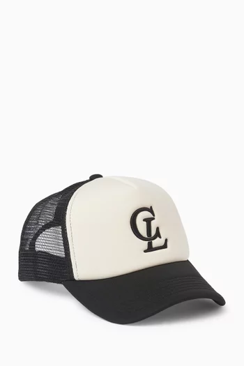 CL Monogram Trucker Cap in Padded Nylon Twill