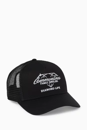 Diamond Life Trucker Cap in Canvas