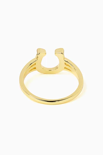 Studded Horseshoe Ring in 14kt Gold-plated Sterling Silver