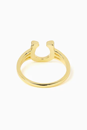 Studded Horseshoe Ring in 14kt Gold-plated Sterling Silver