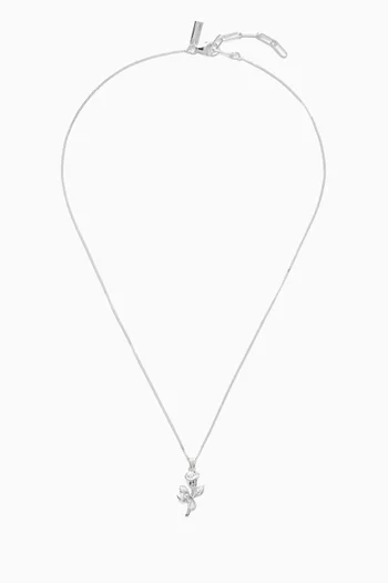 Rose Pendant Necklace in Sterling Silver