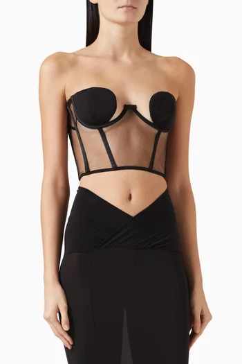 Crop Corset Top in Viscose Blend