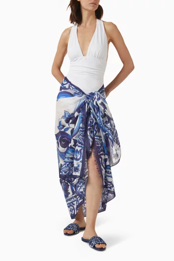 Majolica-print Sarong in Cotton