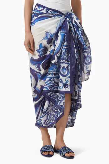 Majolica-print Sarong in Cotton