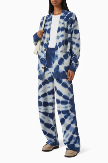 Web Flared Tie-dye Print Cardigan in Cashmere