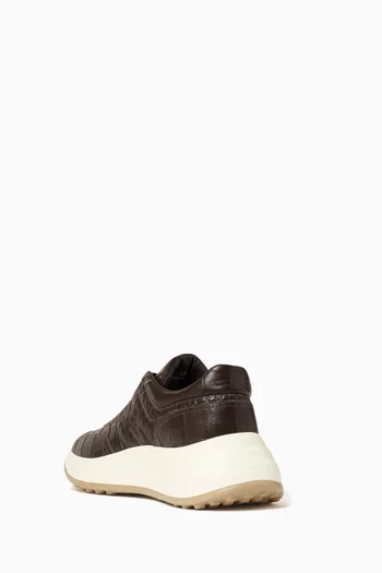 Hi-Fi Sneakers in Croc-embossed Leather