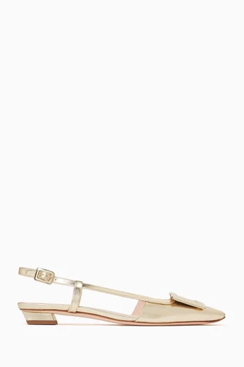 Belle Vivier Slingback Ballerinas in Metallic Leather