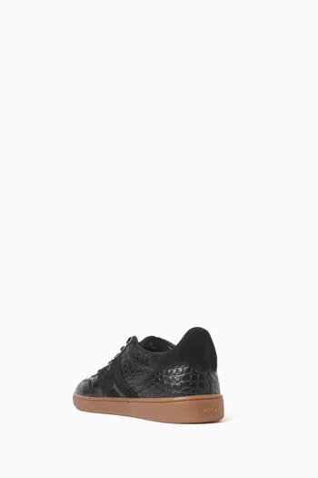 Cool Sneakers in Croc-embossed Leather