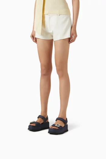 Slidy Viv' 65 Wedge Sandals in Cotton-denim