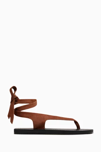Elmer Lace-up Sandals in Suede