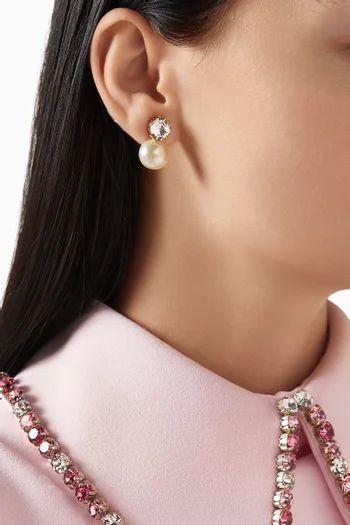 Ines Pearl Earrings in Gold-plated Brass
