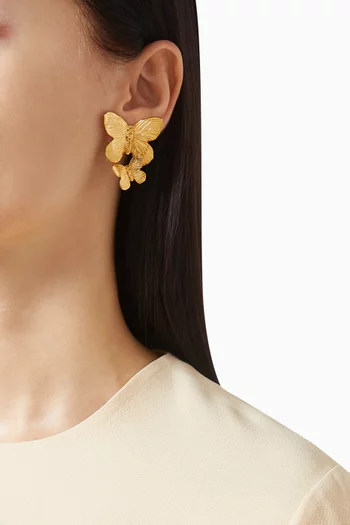 Peri Butterly Earrings in Gold-tone Brass