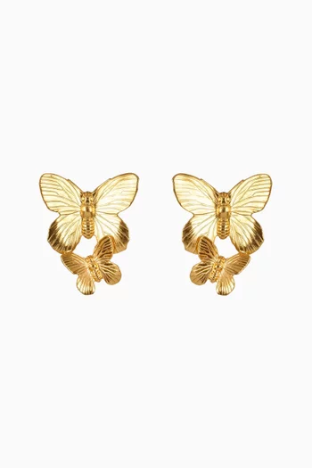 Peri Butterly Earrings in Gold-tone Brass
