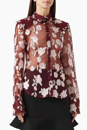 Embroidered Shirt in Mesh