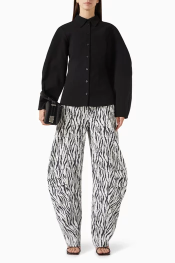 Printed Cargo Pants in Organic Cotton Twill