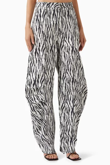 Printed Cargo Pants in Organic Cotton Twill