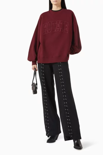 Embroidered Sweatshirt in Organic Cotton