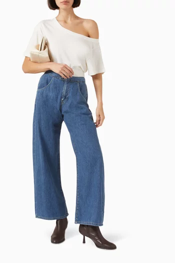 Eddie Bowed Jeans in Denim