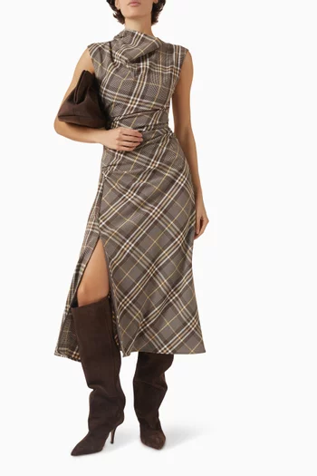 فستان بيرك متوسط الطول بدرابيه