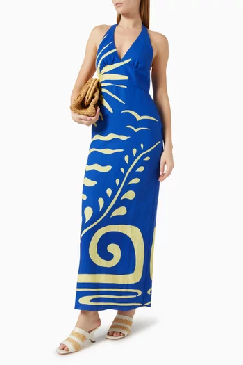 Dasha Low-back Dress in Linen