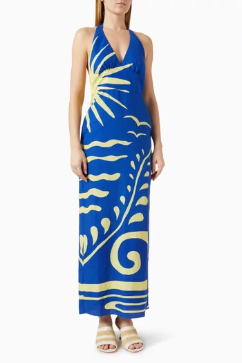Dasha Low-back Dress in Linen