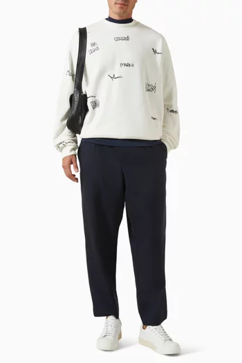 Tropical Drawstring Pants in Wool