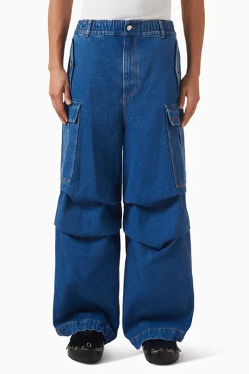 Trunkaroo Logo Cargo Pants in Denim