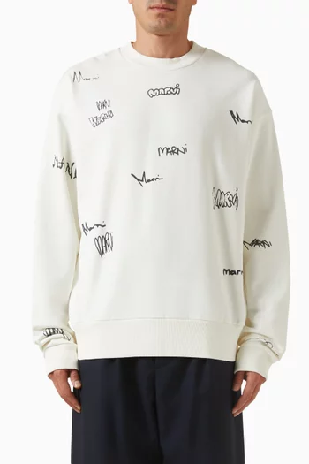 Logo Print Sweatshirt in Cotton