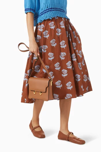 حقيبة كتف ترانكارو متوسطة جلد عجل