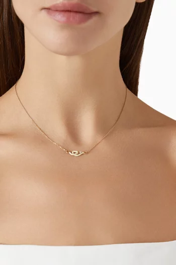 Heart Enamel Diamond Necklace in 9kt Gold