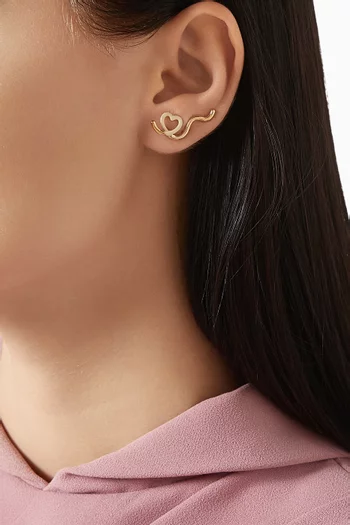 Heart Enamel Earrings in 9kt Gold