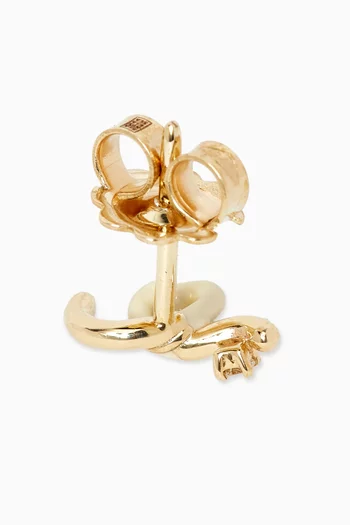 Heart Enamel Diamond Single Earring in 9kt Gold