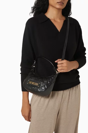 Small Shoulder Bag in Quilted Faux Leather