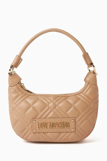 Small Shoulder Bag in Quilted Faux Leather