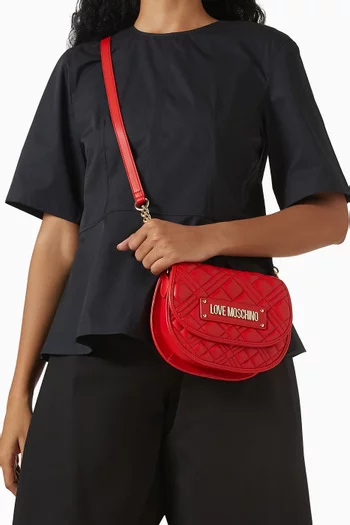 Small Crossbody Bag in Quilted Faux Leather