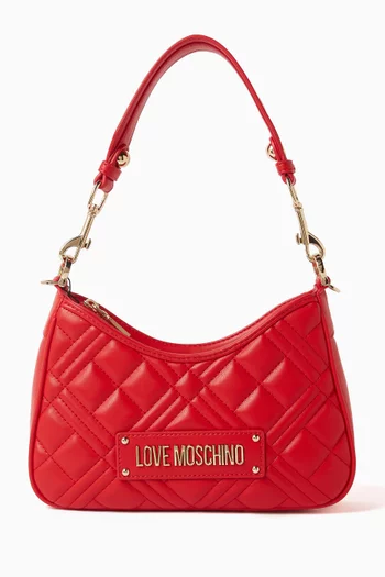 Quilted Shoulder Bag in Faux Leather